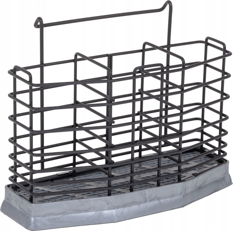 CUTLERY DRAINER RAIL WITH TRAY BLACK