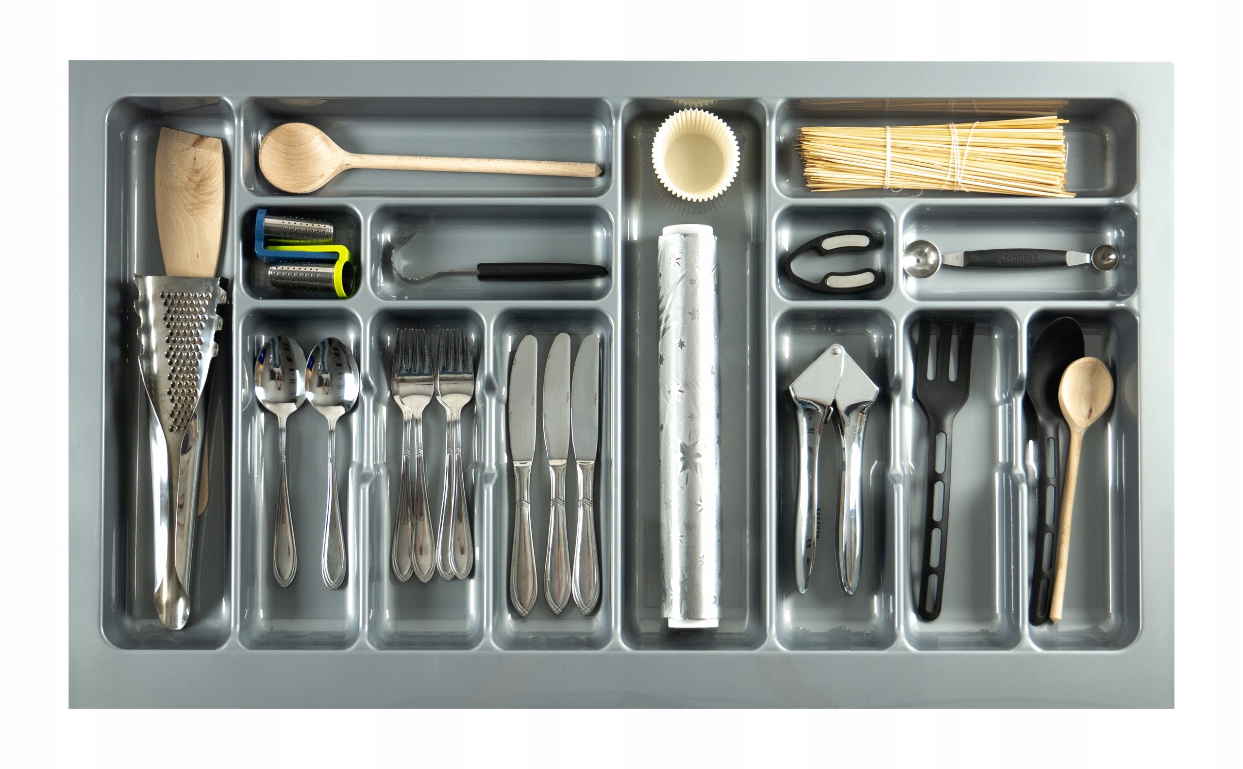 CUTLERY INSERT DRAWER ORGANIZER 90cm GREY
