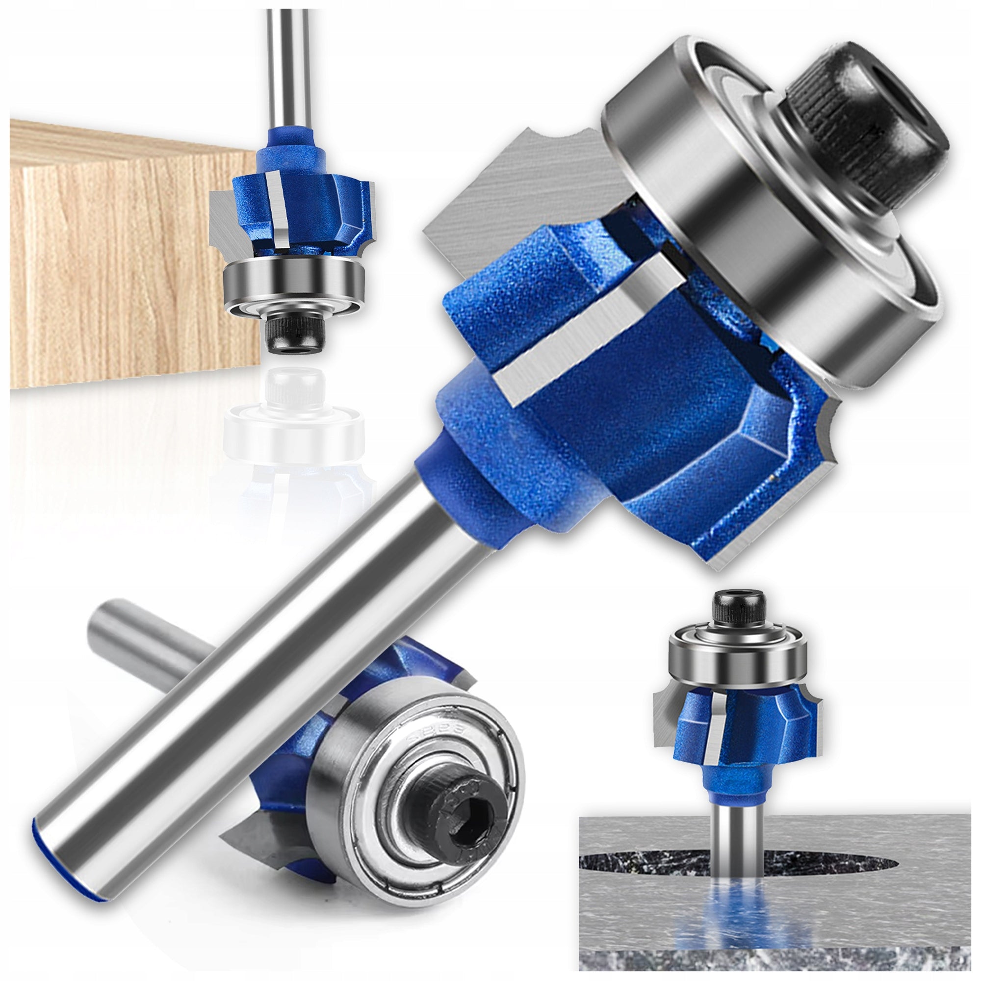 CUTTER R2 FLAPPER 6MM FOUR-BLADE WITH BEARING FOR WOOD FURNITURE EDGING
