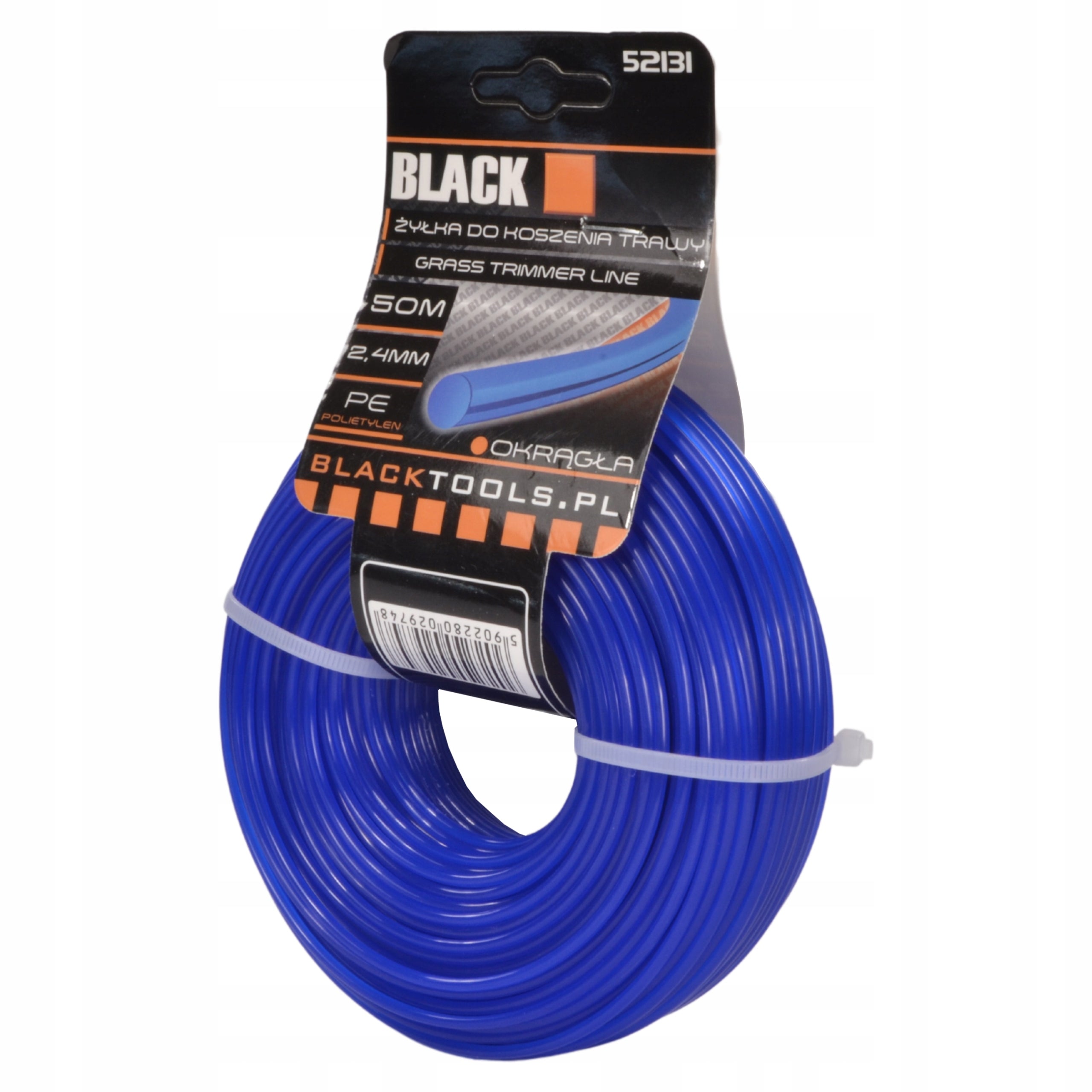 CUTTING LINE FOR MOWER SCYTHE TRIMMER ROUND 2,4 MM 50M STRONG BLACK Manufacturer code 52131