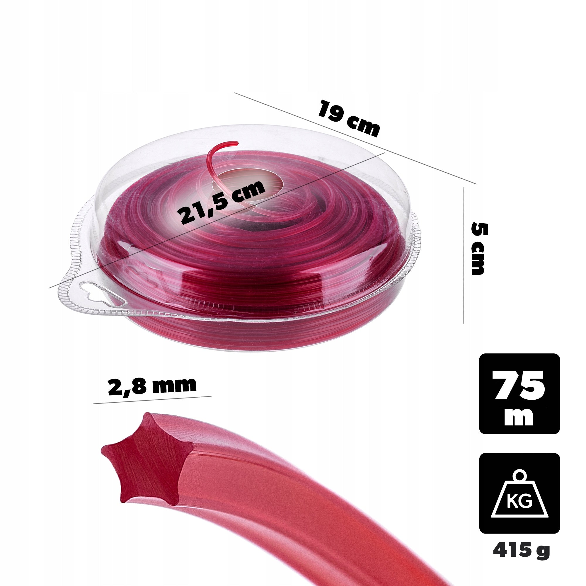 CUTTING LINE FOR TRIMMER 2,8mm x 75m COMBUSTION MOWER STAR Manufacturer code K16340