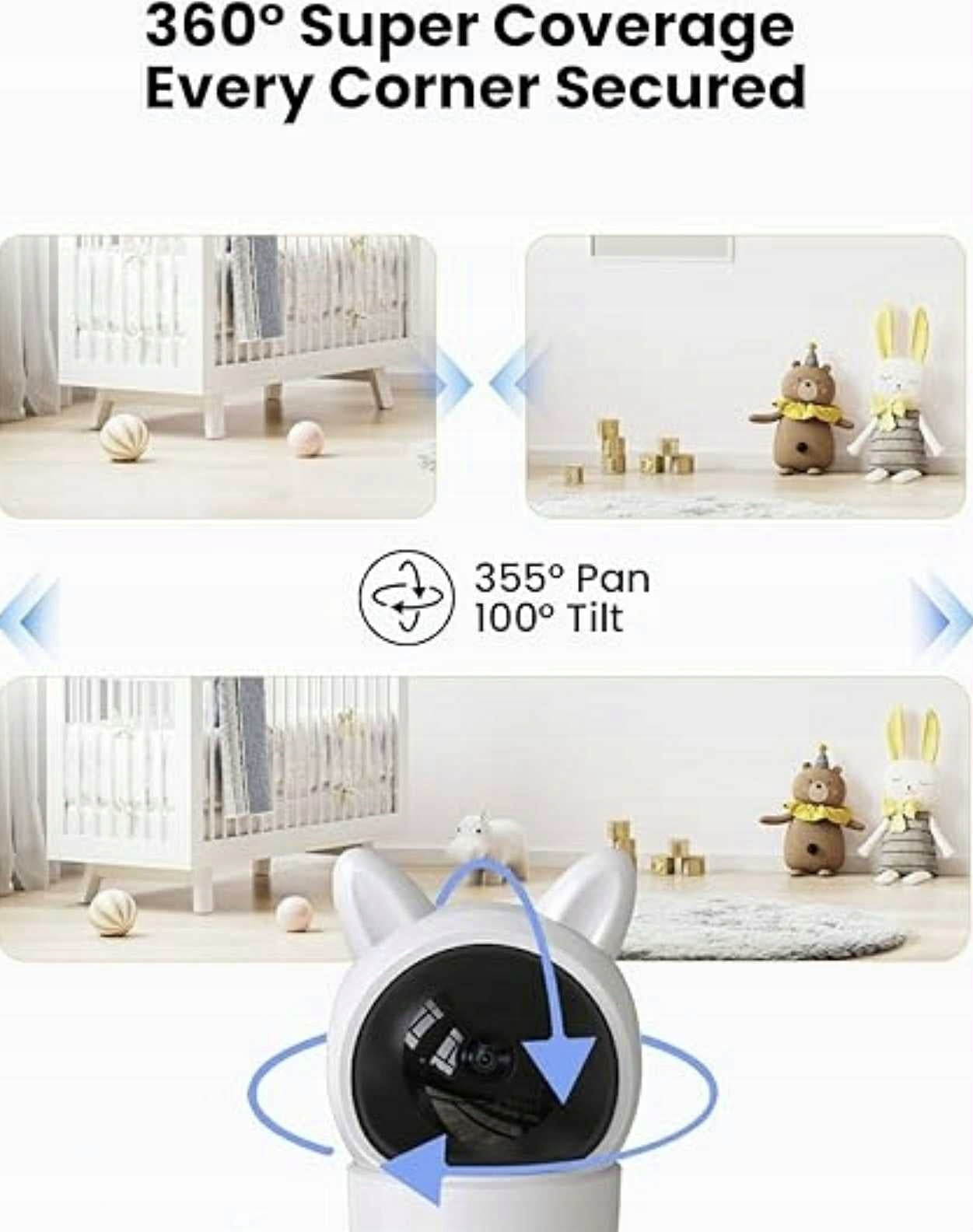CZEview baby monitor – set of 2 cameras, white, Wi-Fi, 2K + monitor Manufacturer code 652127