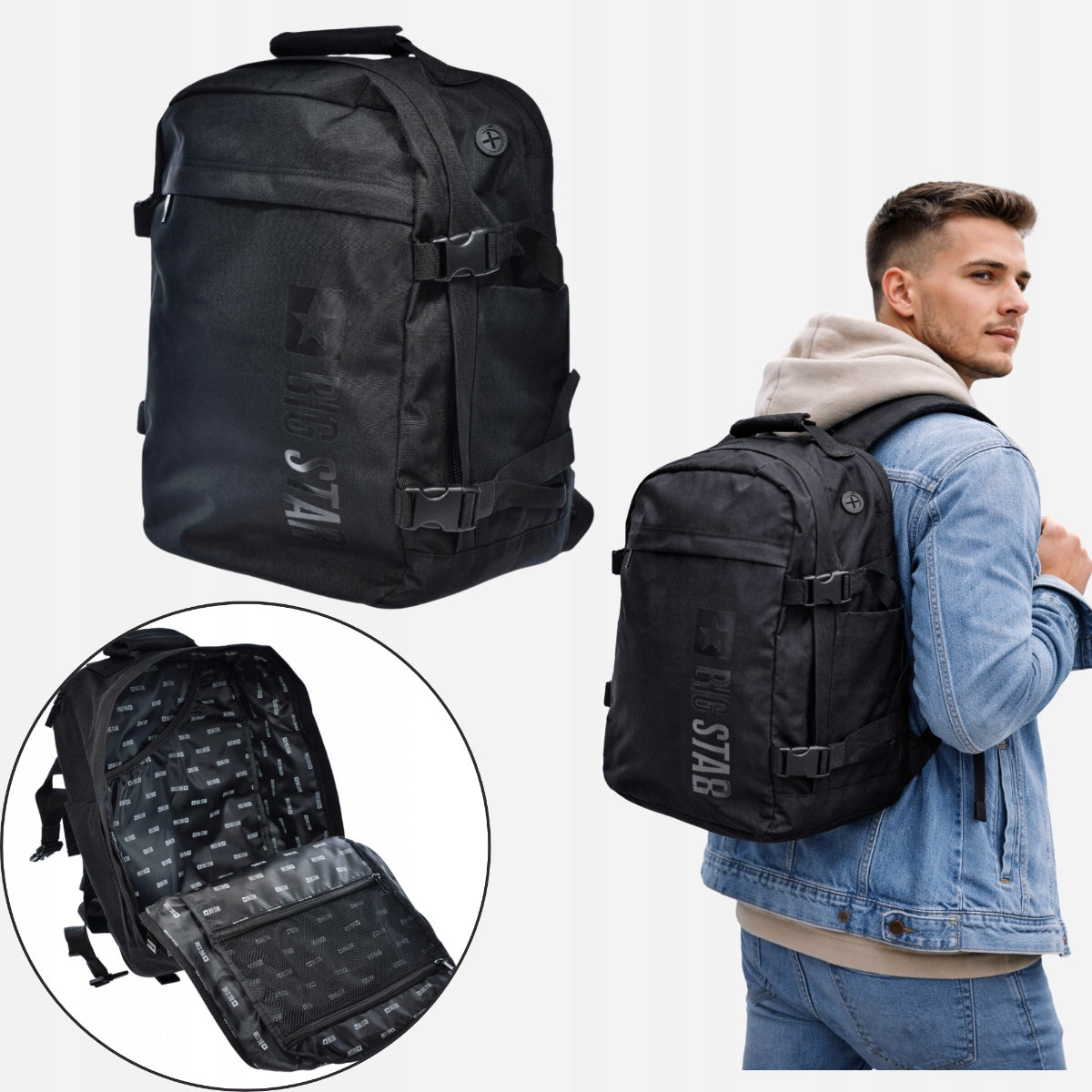 Cabin backpack Big Star RR574091 black A4 travel