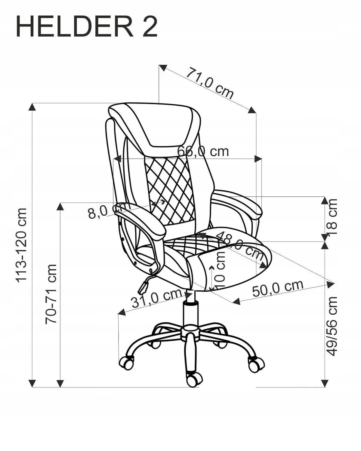 Cabinet Chair HELDER 2 Grey Rotating Tilt Mechanism Elegant Halmar Brand Halmar
