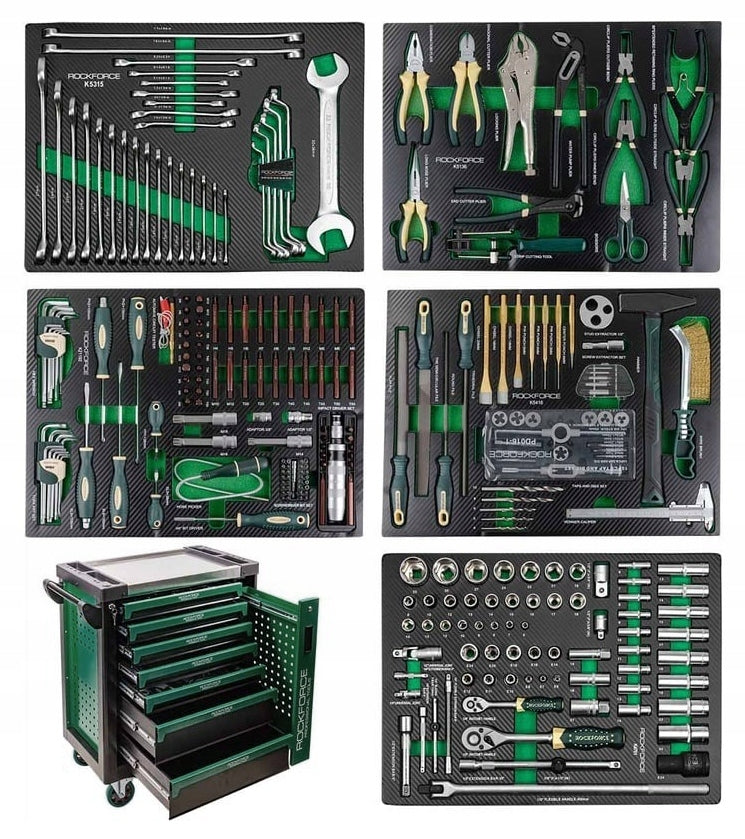 Cabinet tool trolley workshop set 274 el. 7 drawers Rockforce Packaging status original