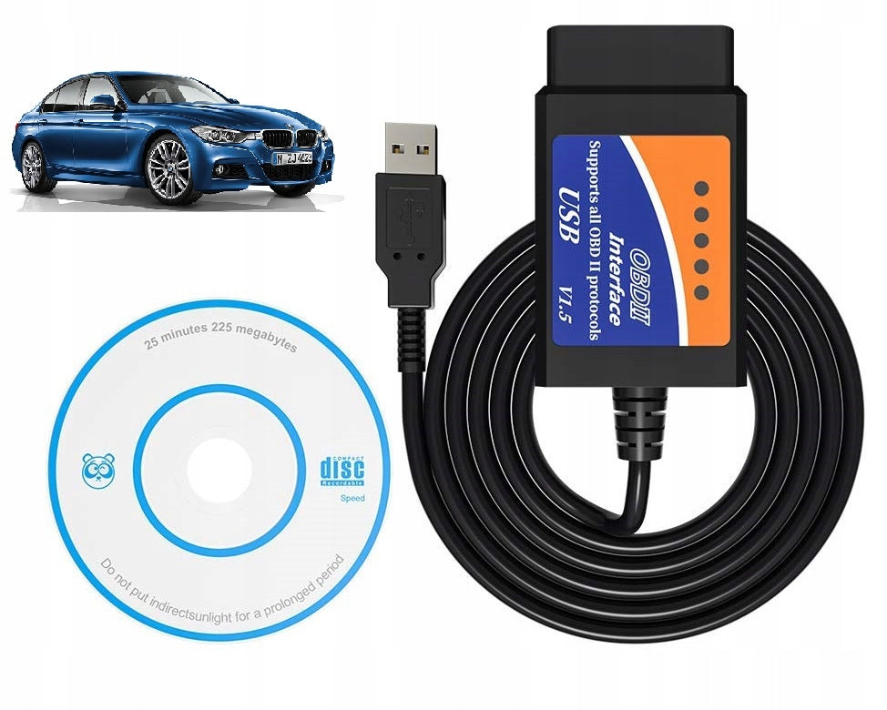 Cable Interface ELM327 OBD2 + CAN USB + PROGRAM