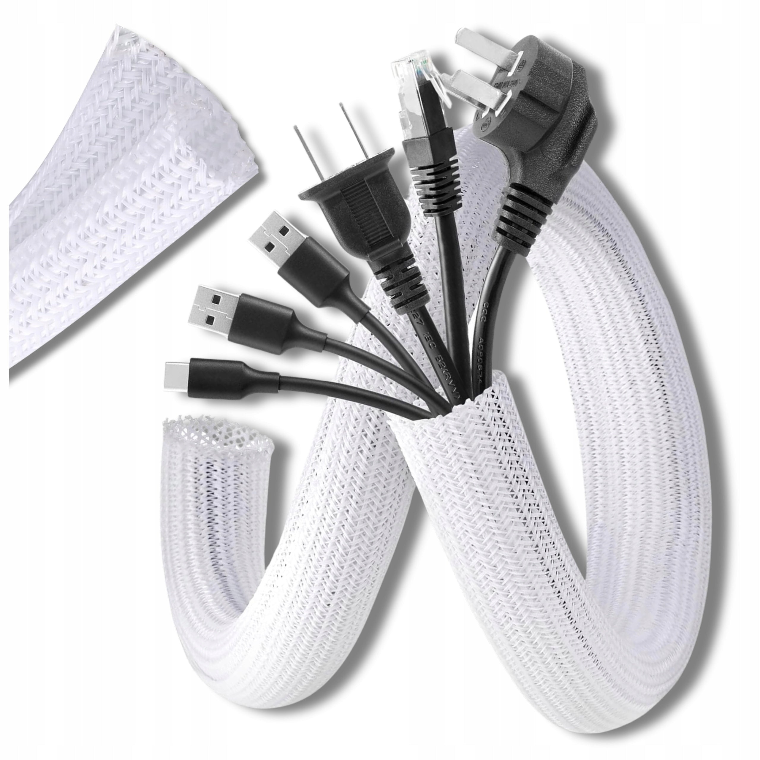 Cable Masking Band Cable Cover White Organizer 1m