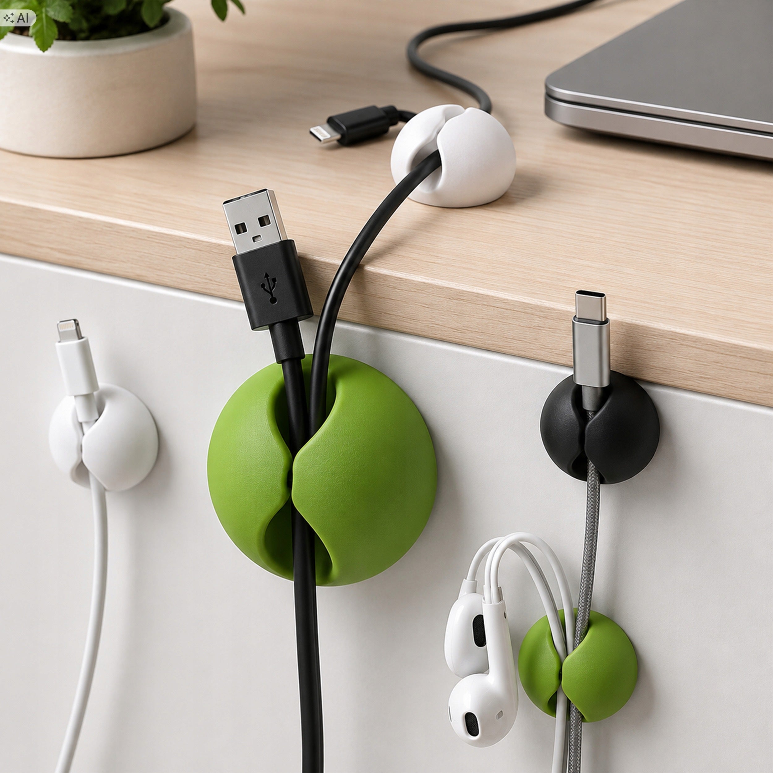 Cable Organizer Cable Holder Clip Set of 6 Colorful Self Adhesive Manufacturer code Organizer Na Kable Uchwyt Kabli Klips Zestaw