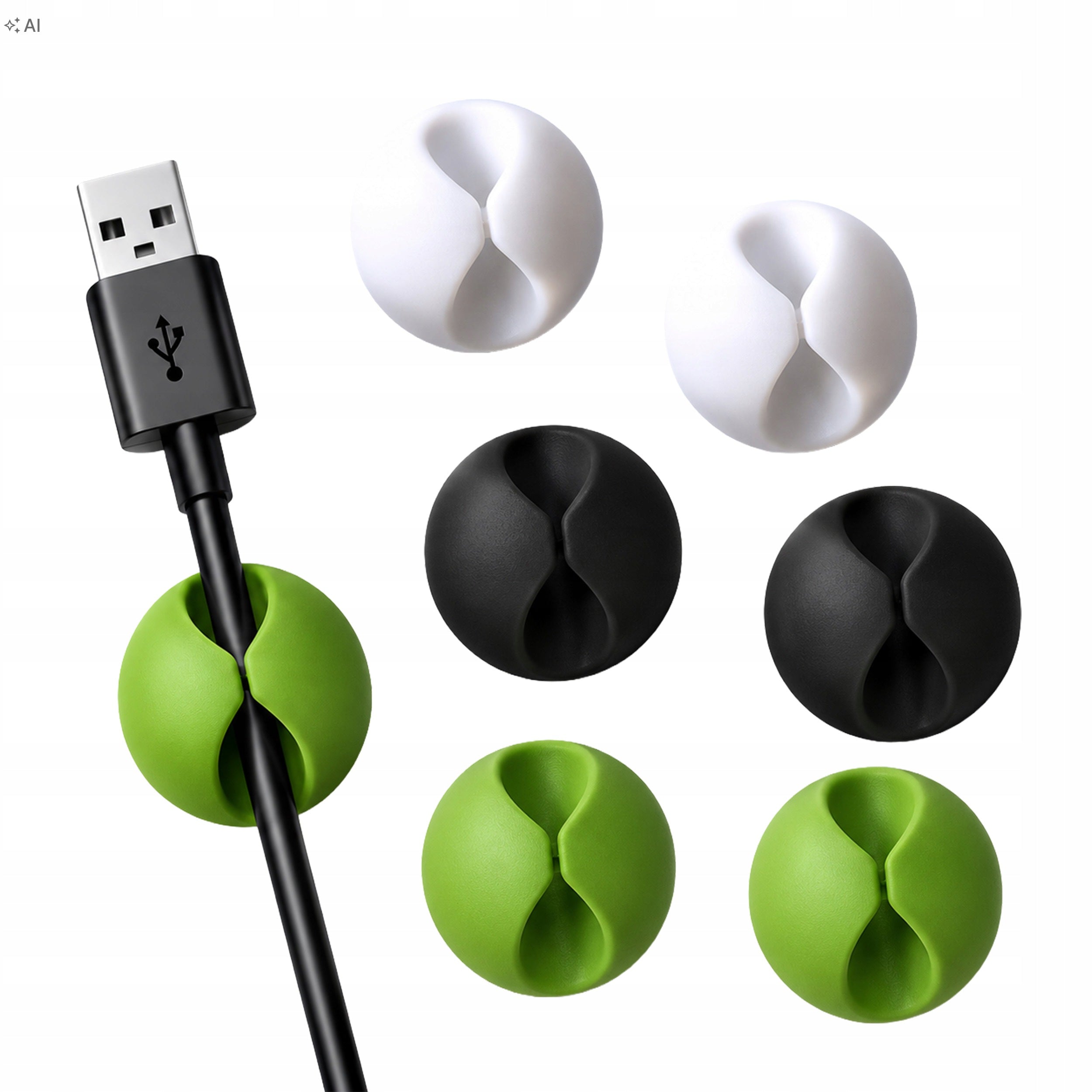 Cable Organizer Cable Holder Clip Set of 6 Colorful Self Adhesive