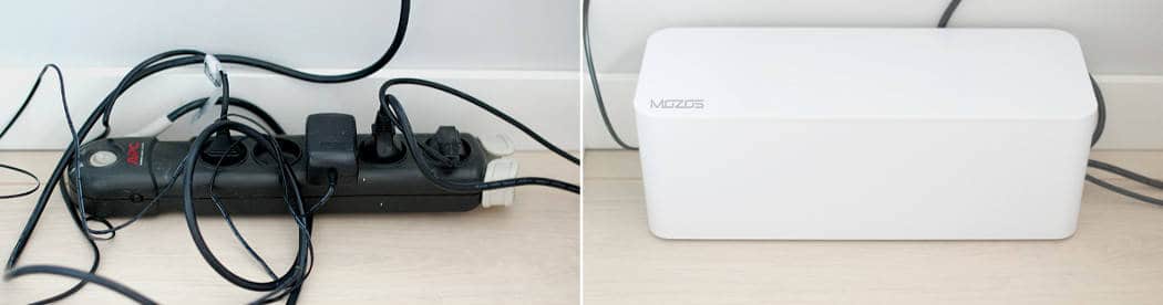 Cable Organizer Mozos KBO-LW Power Strip Container White Brand Mozos
