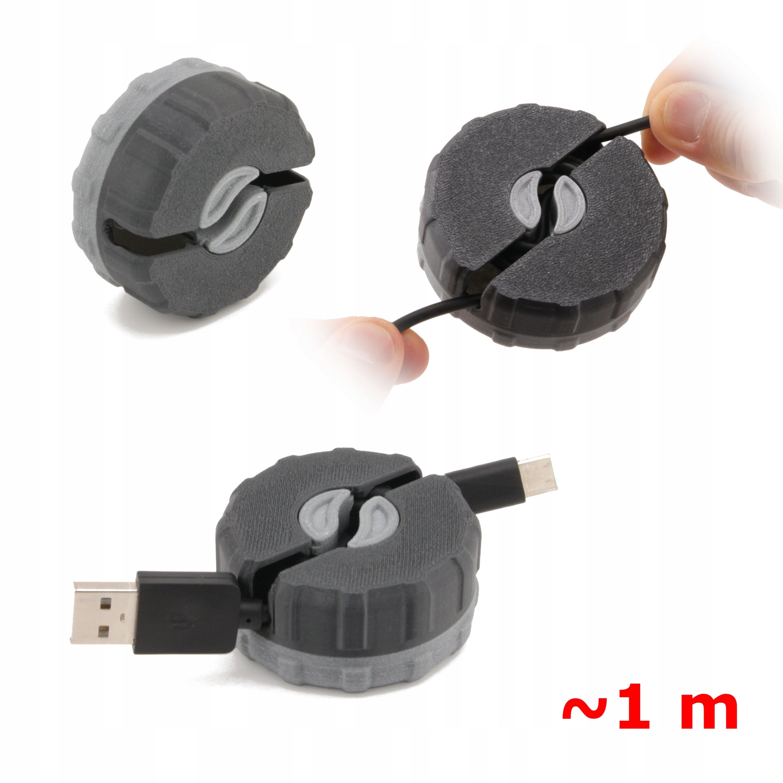 Cable Organizer USB Cable Headphone Retractable 1m