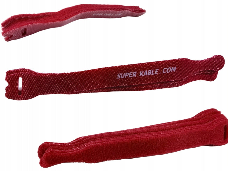 Cable Organizer Velcro Bands 15cm Red Velcro 10 Pieces