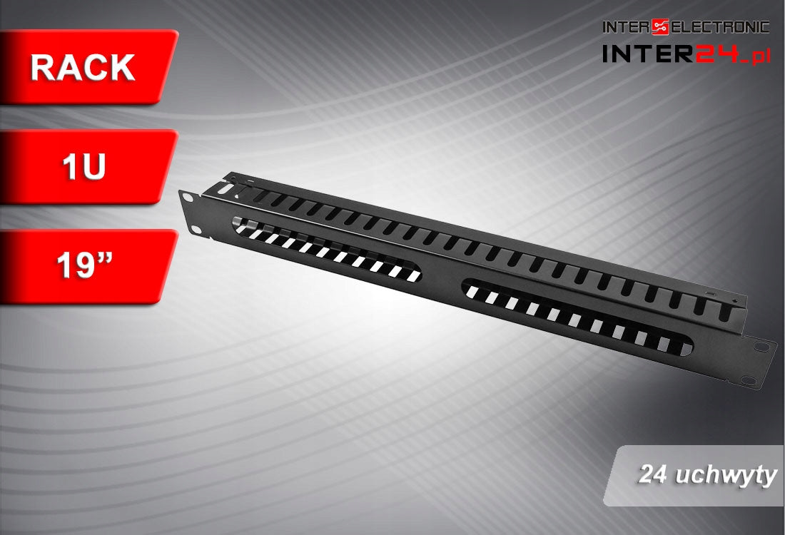 Cable Organizer for Cabinet RACK 19" 1U 24 Metal Handles Product weight with unit packaging 0.9 kg