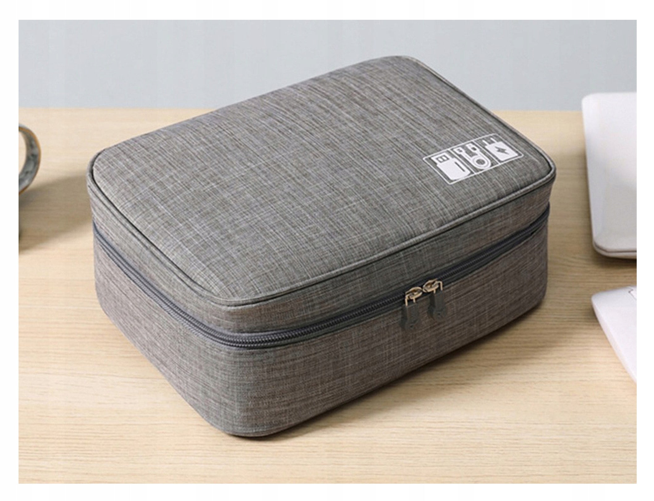 Cable Pouch Chargers Organizer Travel Sachet Pouch Bag 2 Grey Packaging status original