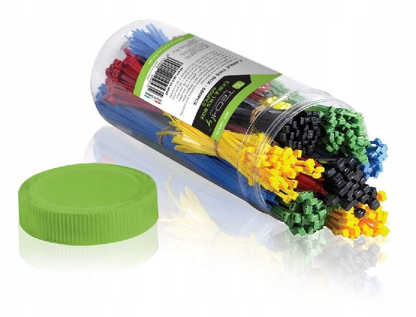Cable Ties Cable Tangles 600 Pieces Colorful Techly