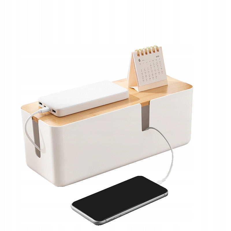 Cable masking box cable container white with lid 30x12cm