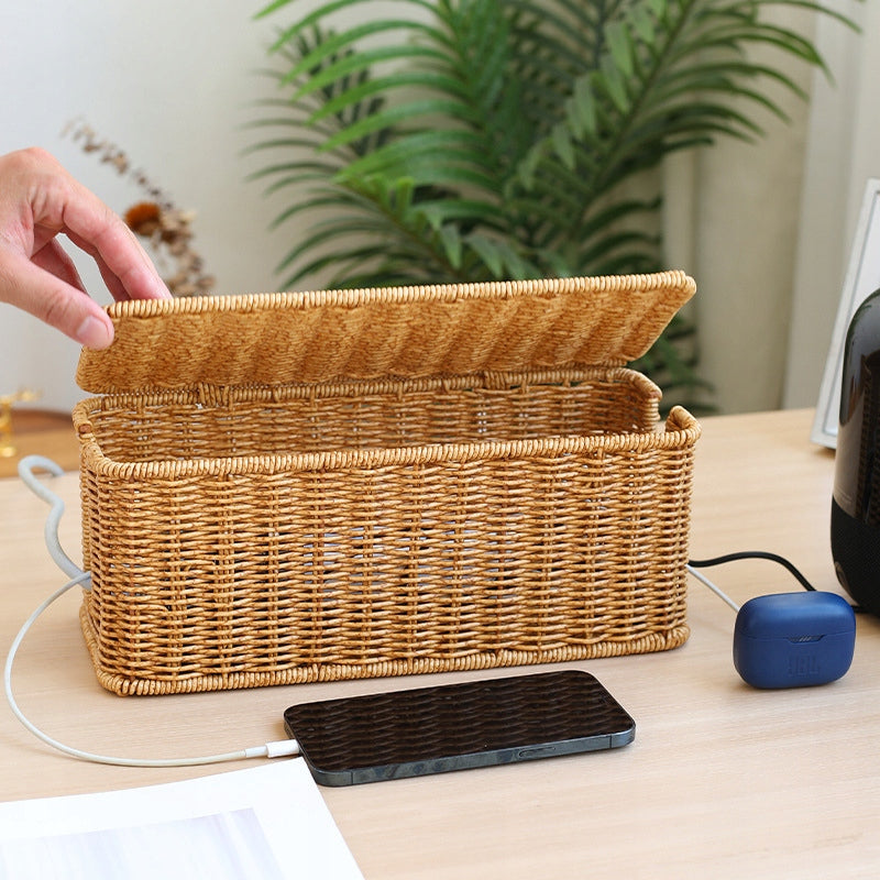 Cable masking box container for wires basket with lid 32x13cm Color other