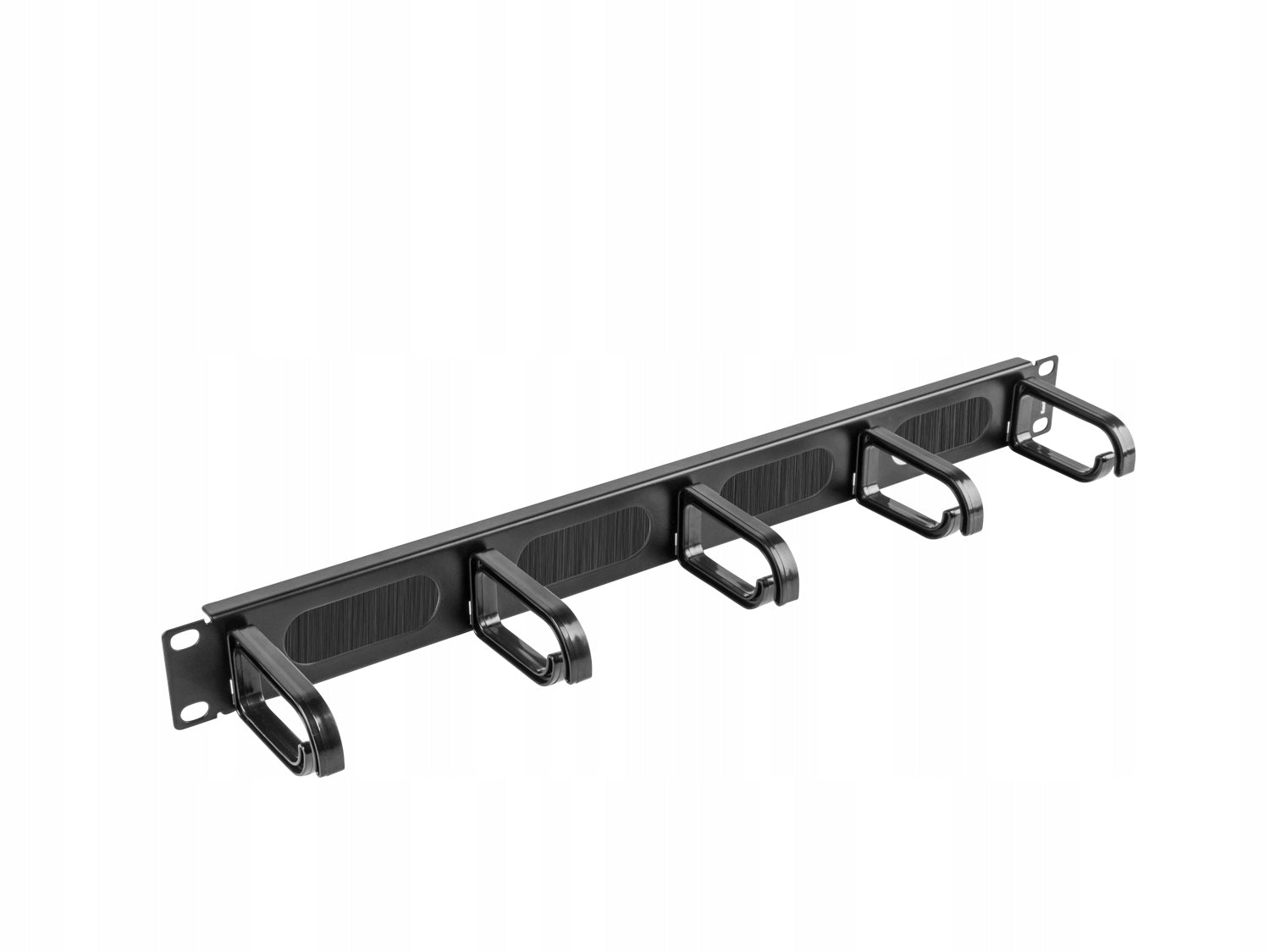 Cable organizer 19" Lanberg 1U with brush, horizontal, black (AK-1203-B) Manufacturer code AK-1203-B