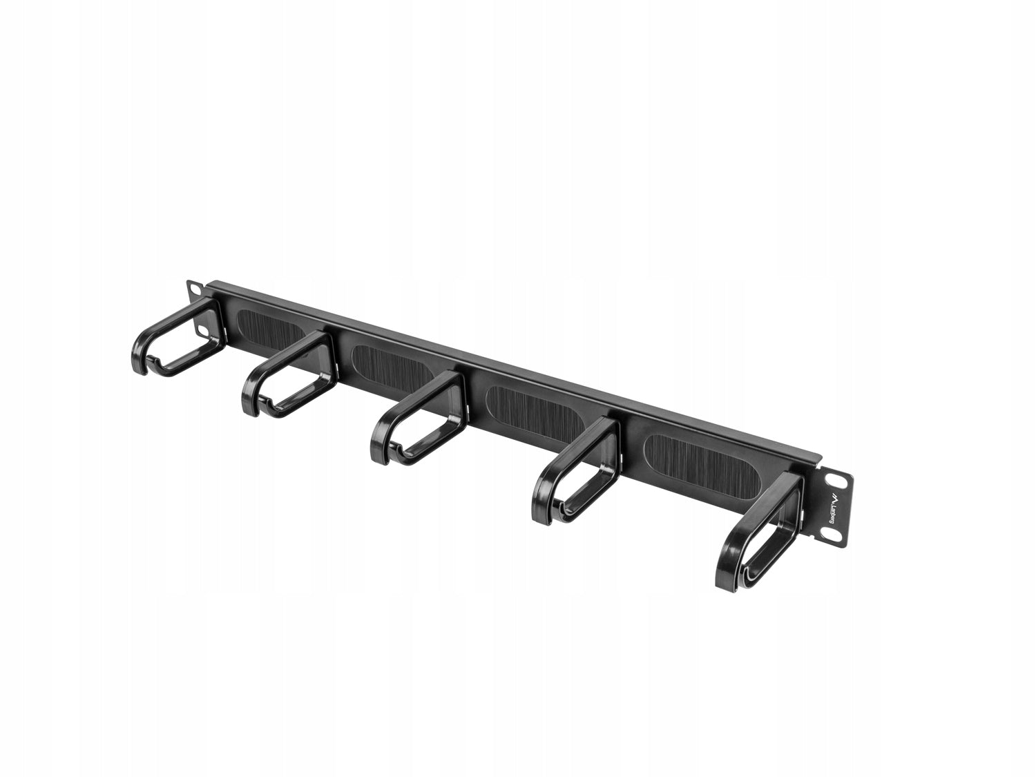 Cable organizer 19" Lanberg 1U with brush, horizontal, black (AK-1203-B)