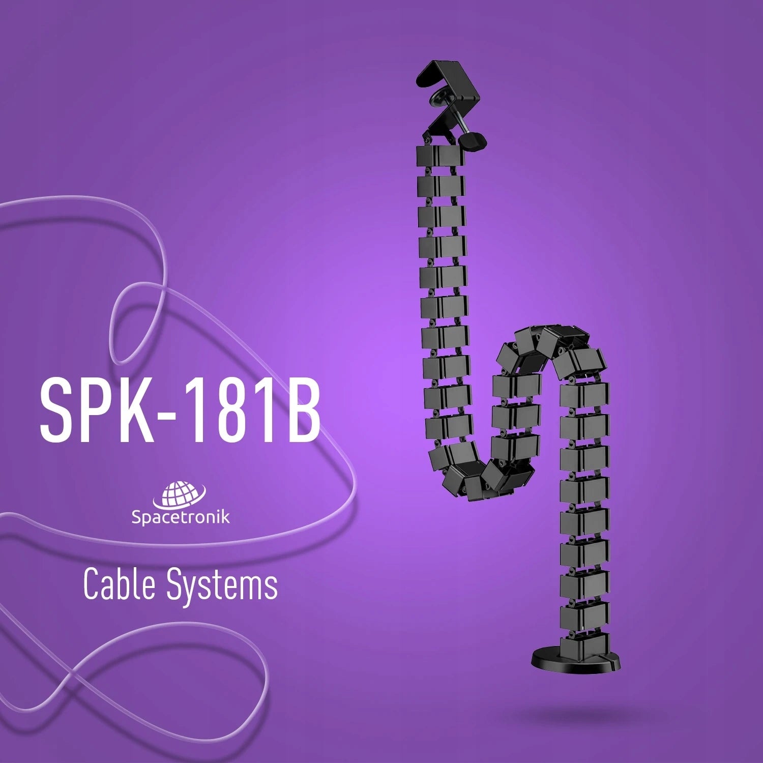 Cable organizer Spine Masking machine 130cm Spacetronik guide black Packaging status original
