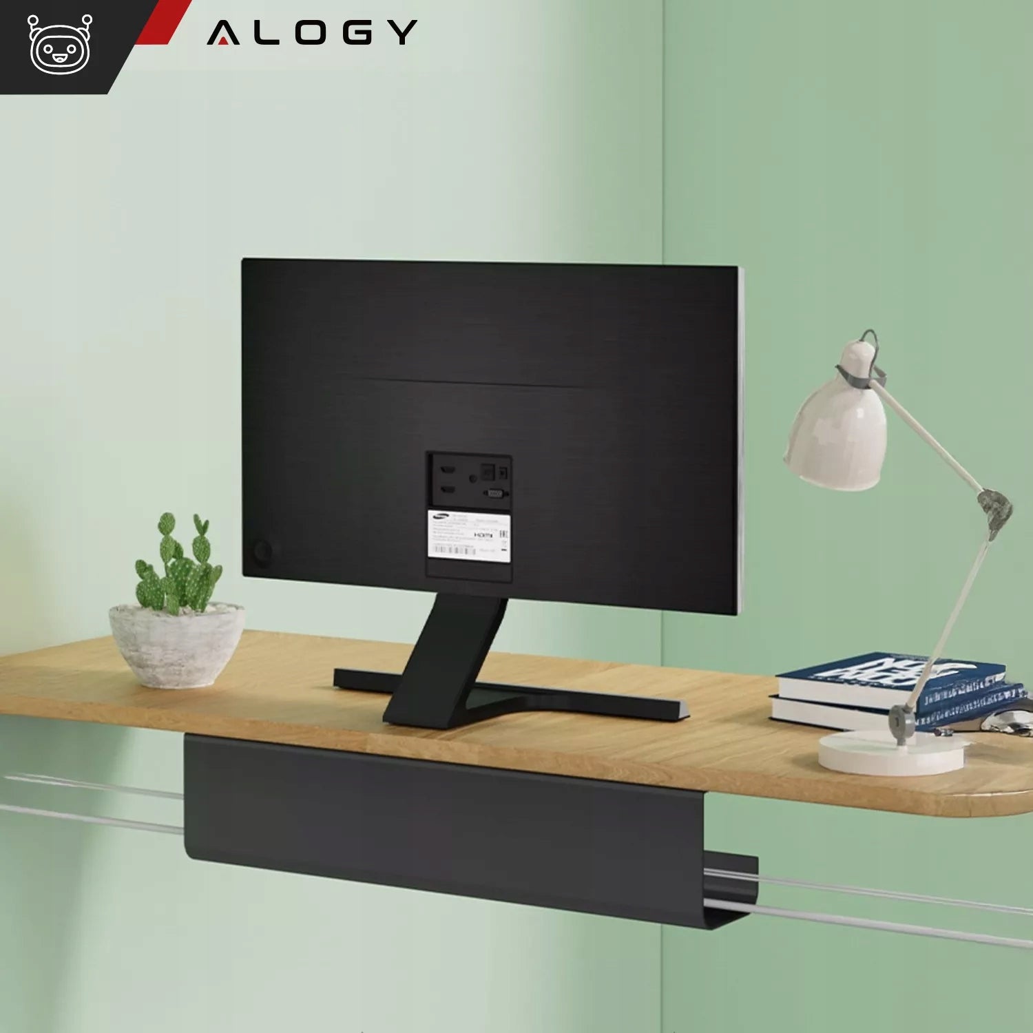 Cable organizer wires desk basket shelf grille hanger black EAN (GTIN) 5905601823131