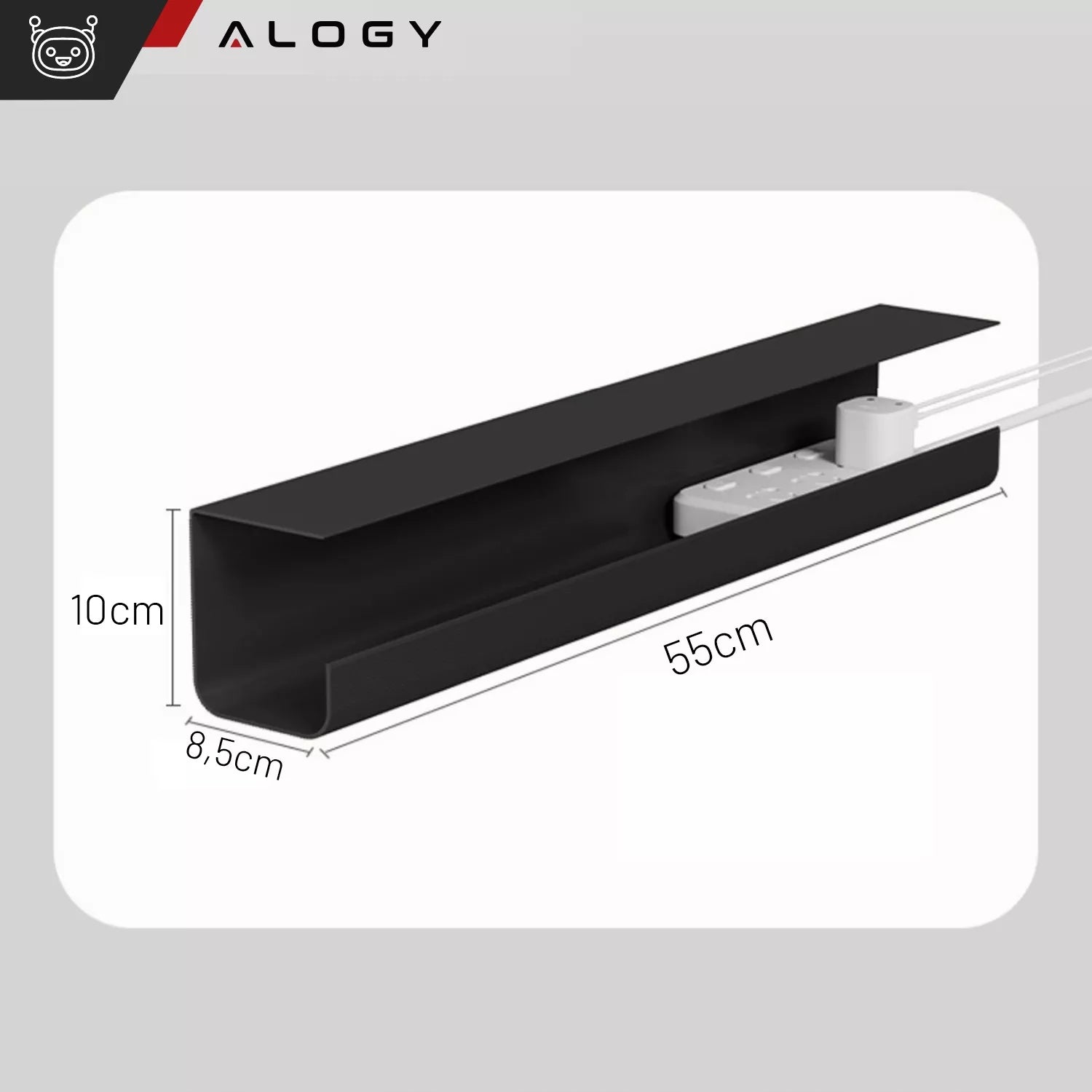 Cable organizer wires desk basket shelf grille hanger black Packaging status original