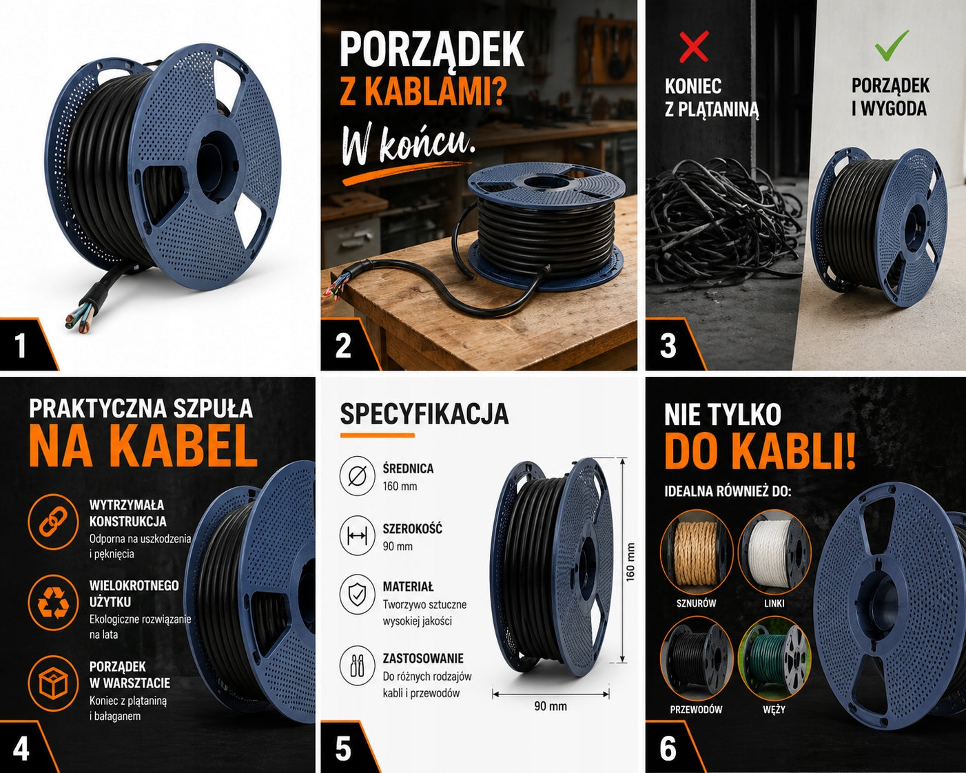 Cable spool cable organizer strong reusable. Drum Packaging status original