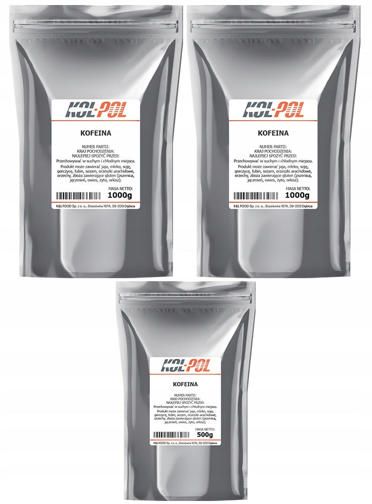 Caffeine Anhydrous 2,5kg Pure Energy Powder White High Quality Kol-Pol