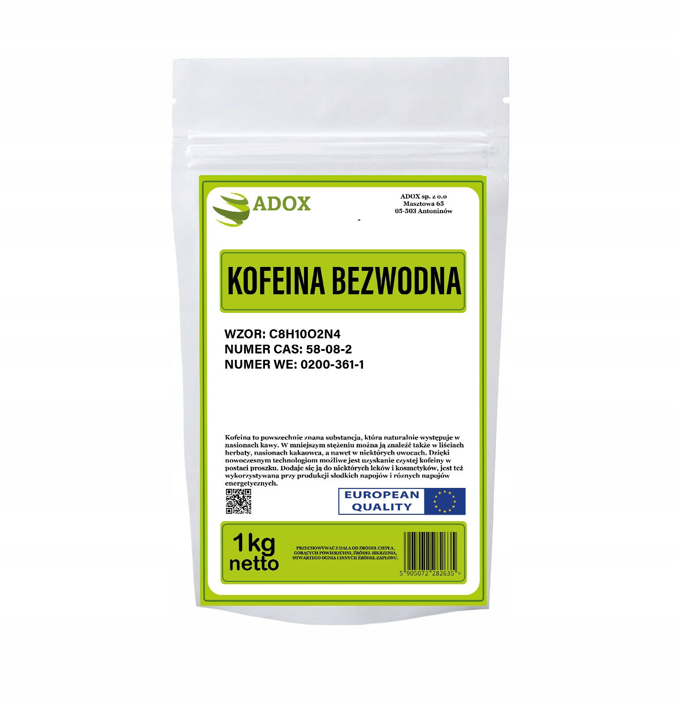 Caffeine anhydrous 1000g / 1kg - ADOX