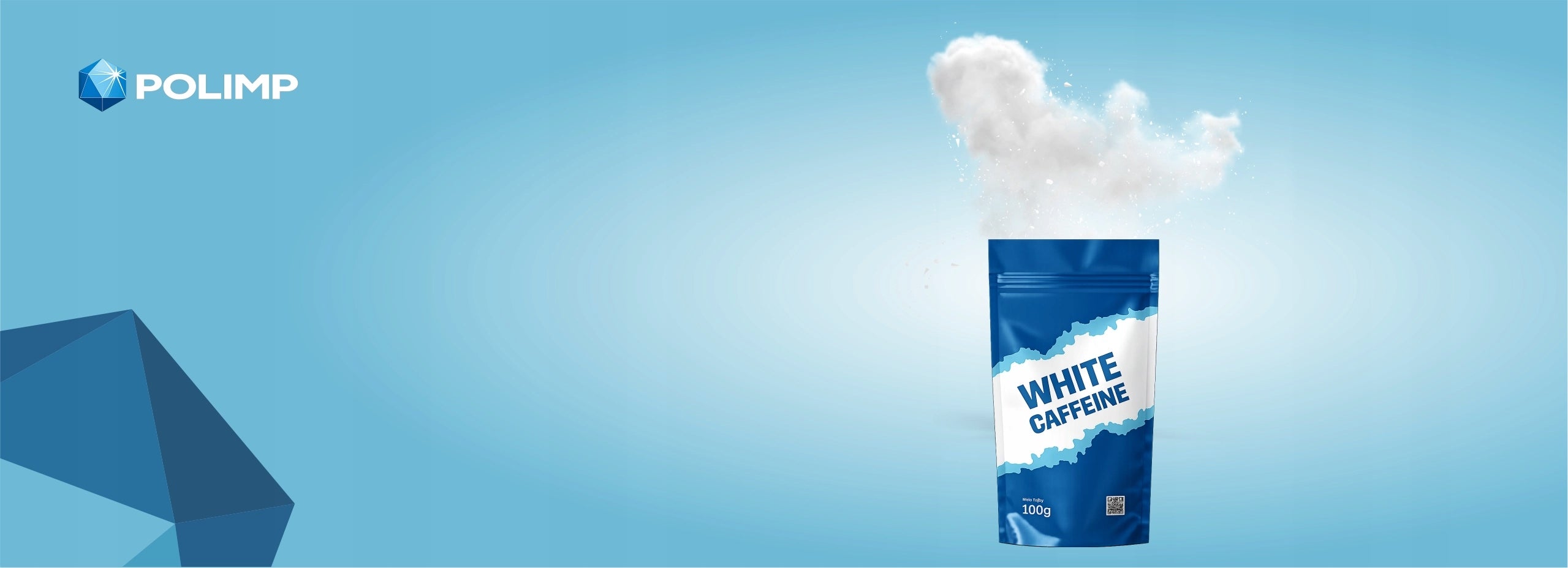 Caffeine anhydrous 100g white powder down Pure Top quality Polimp Expiration date at least 1 year from the date of purchase