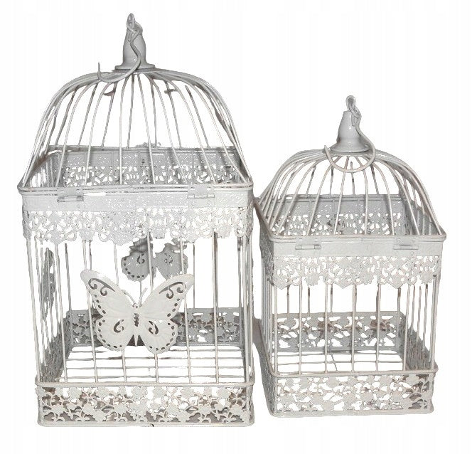 Cages set 2pcs Z406 bird cage white metal Packaging status original