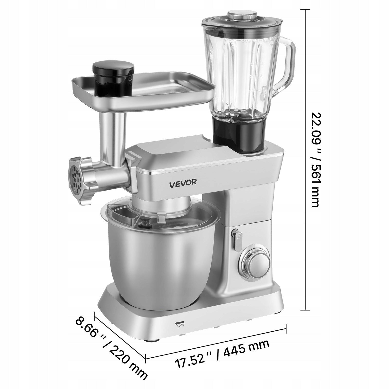 Cake Mixer 1300W Electric Food Processor With Steel Bowl 4,3L EAN (GTIN) 197988174622