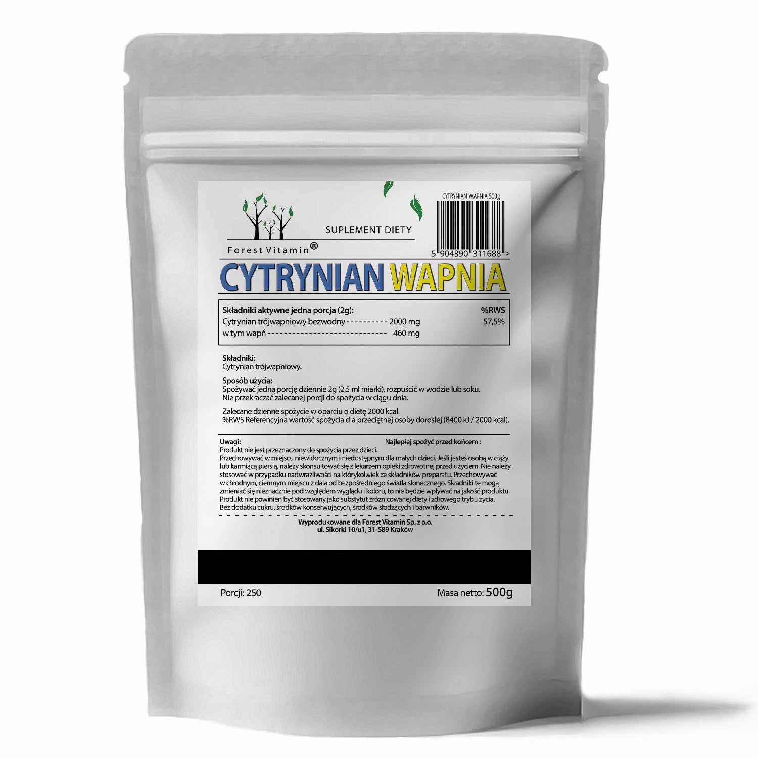 Calcium Citrate 500g PURE POWDER CALCIUM FOR STRONG JOINTS MUSCLES Form powder