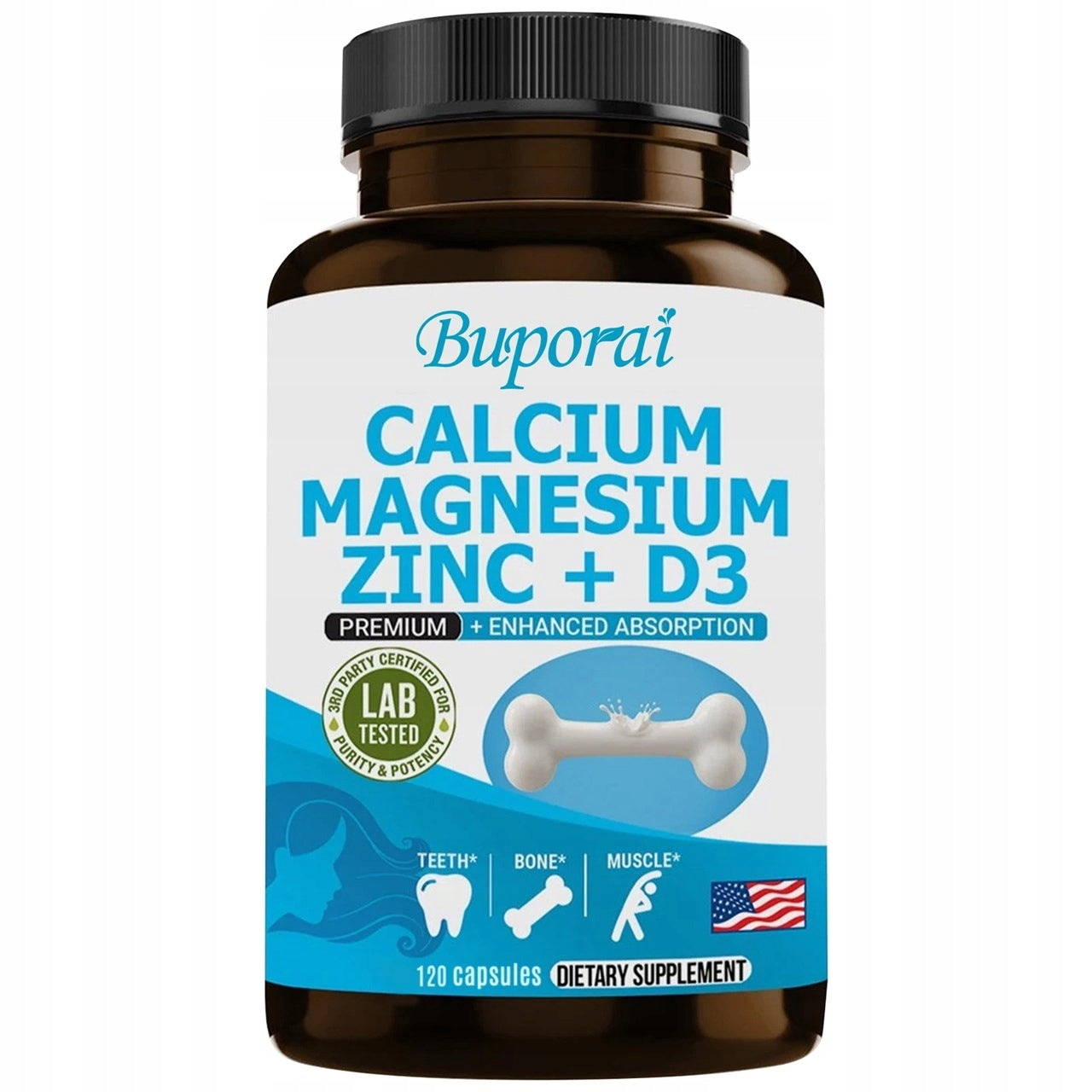 Calcium Magnesium + D3 - Supports bone and tooth health, muscle growth