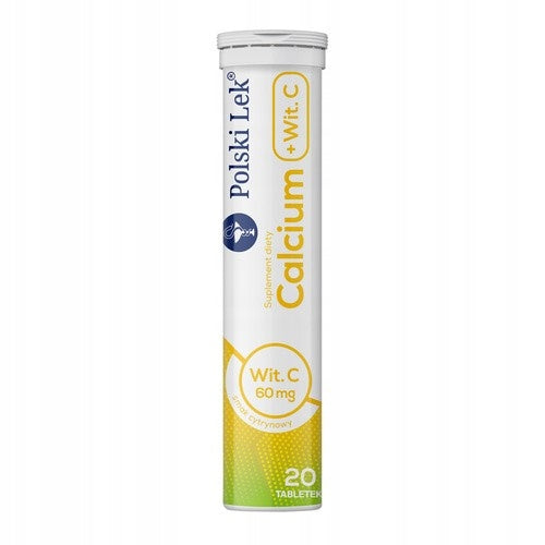 Calcium + Vitamin C Polski Lek 20 Effervescent Tablets