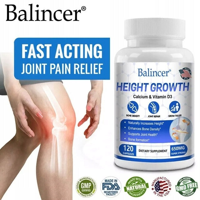 Calcium, magnesium, and vitamin D3, K2 capsules, resistance to height increase EAN (GTIN) 074283240057