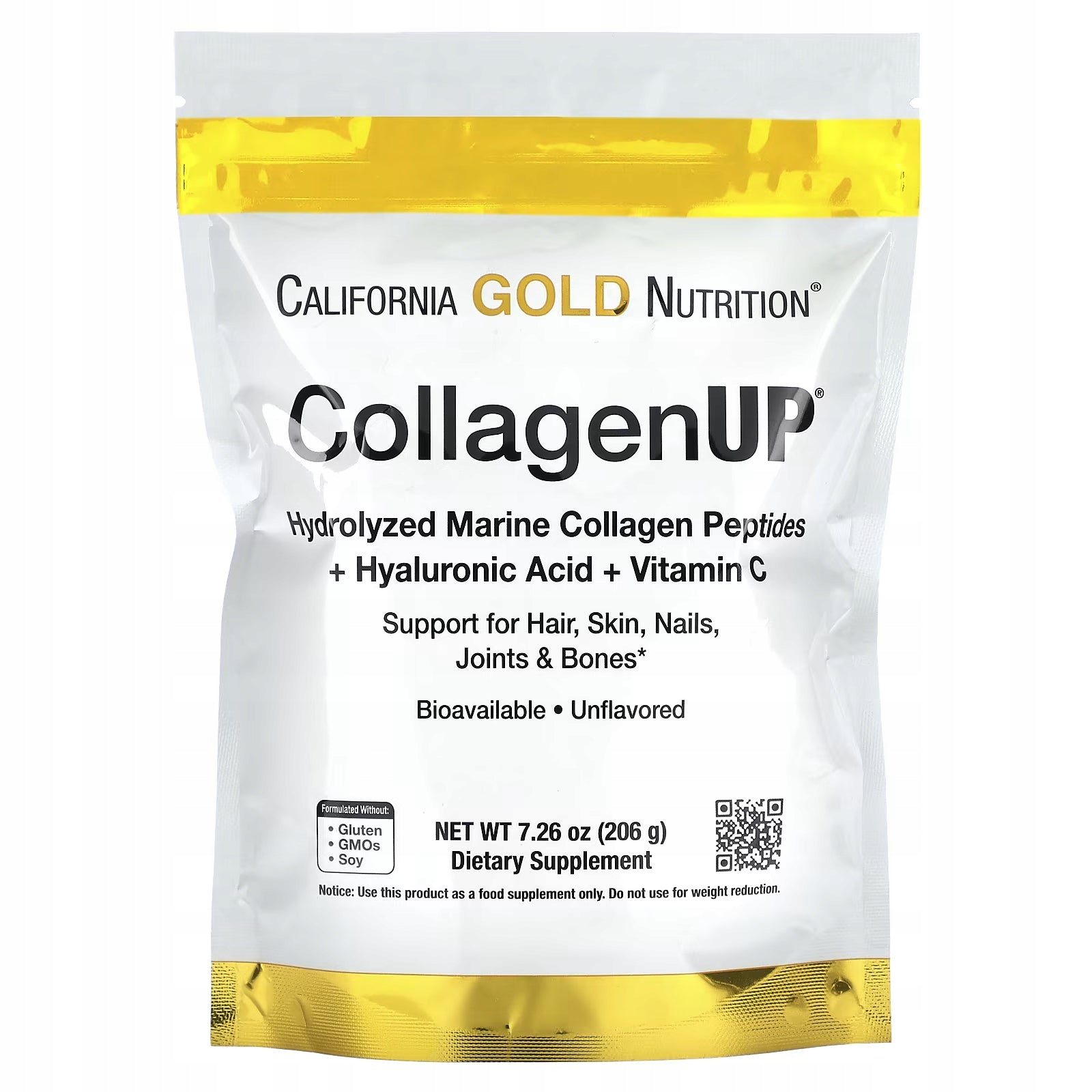 California Gold Marine Collagen Fish Hydrolyzed Vitamin C Hyaluronic 206 g