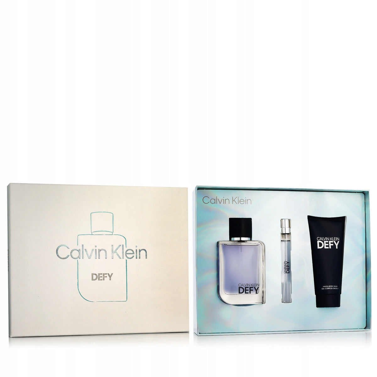 Calvin Klein Defy EDT 100 ml + EDT MINI 10 ml + SG for Body & Hair 100 ml