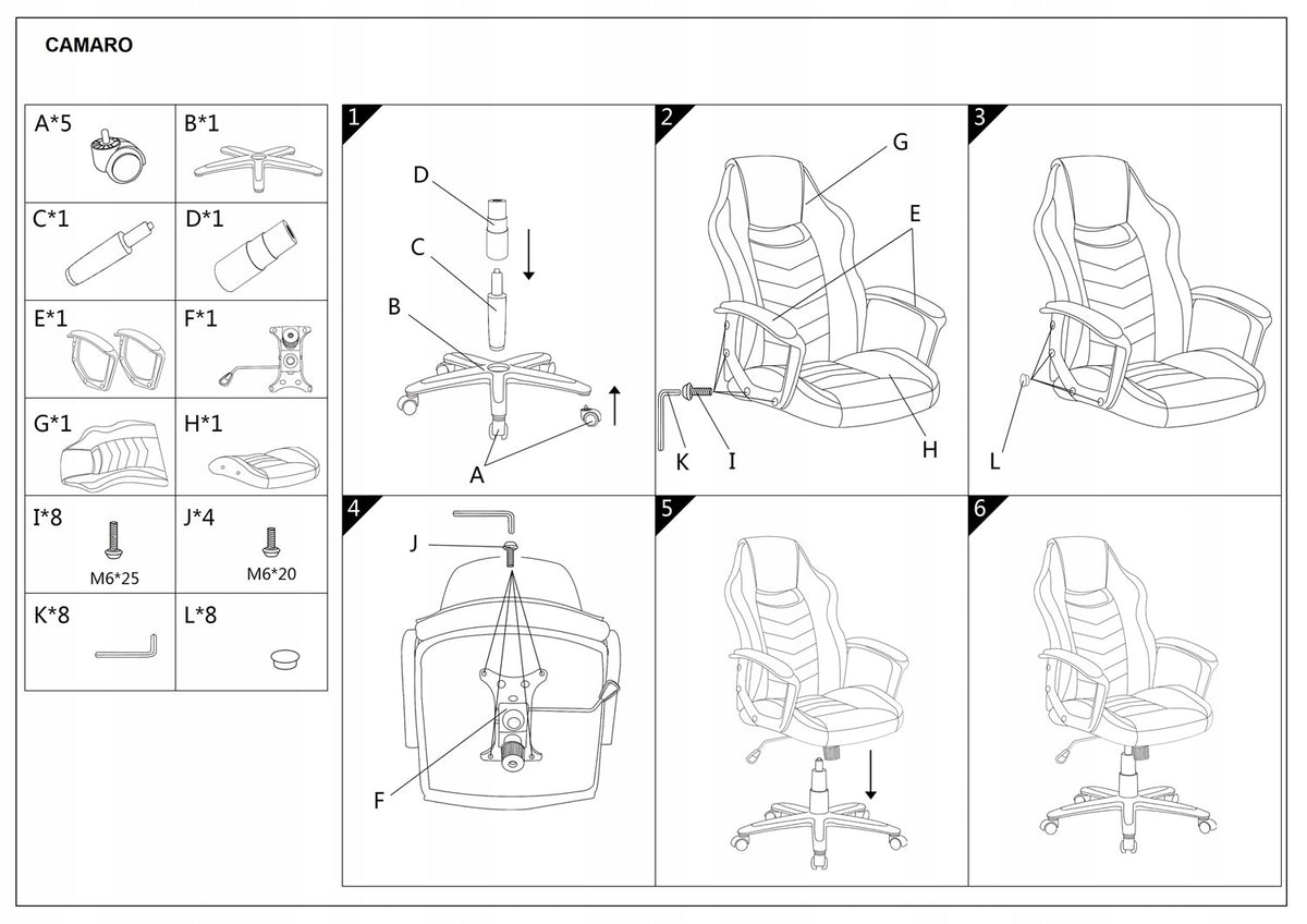 Camaro Swivel Chair Black Blue Gaming Kind rotary