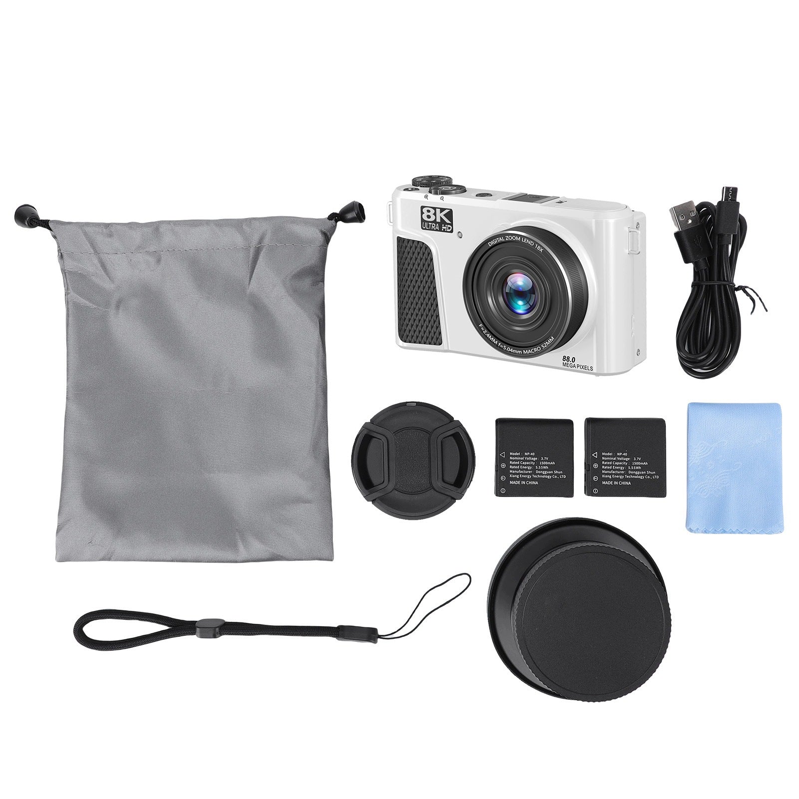 Camera 88 MP 8K Zoom 18X Autofocus 3 inch 180 PW tilt screen