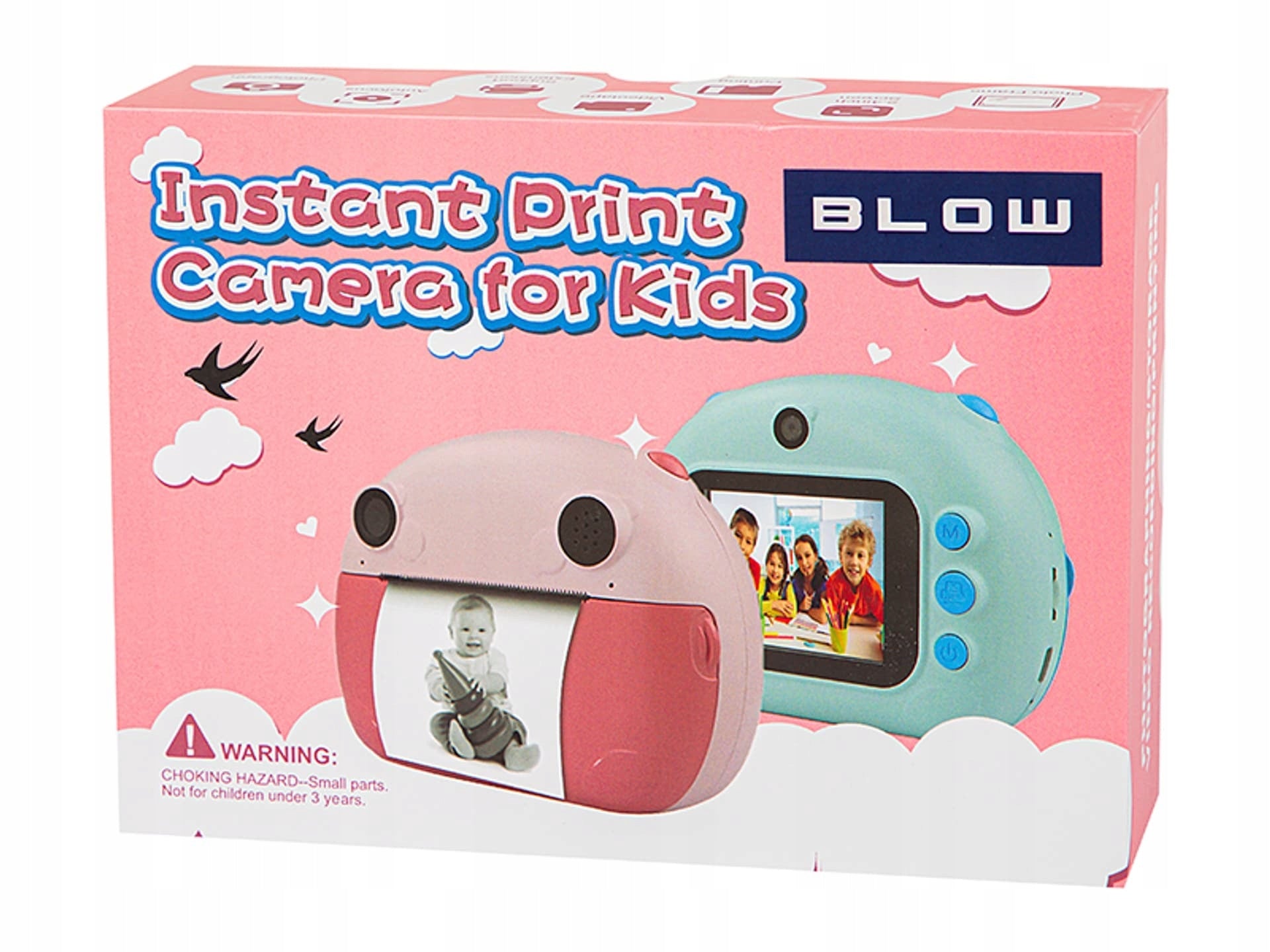 Camera Blow 750maH FULL HD 12MPX CAMERA PRINTER LCD CAMERA pink
