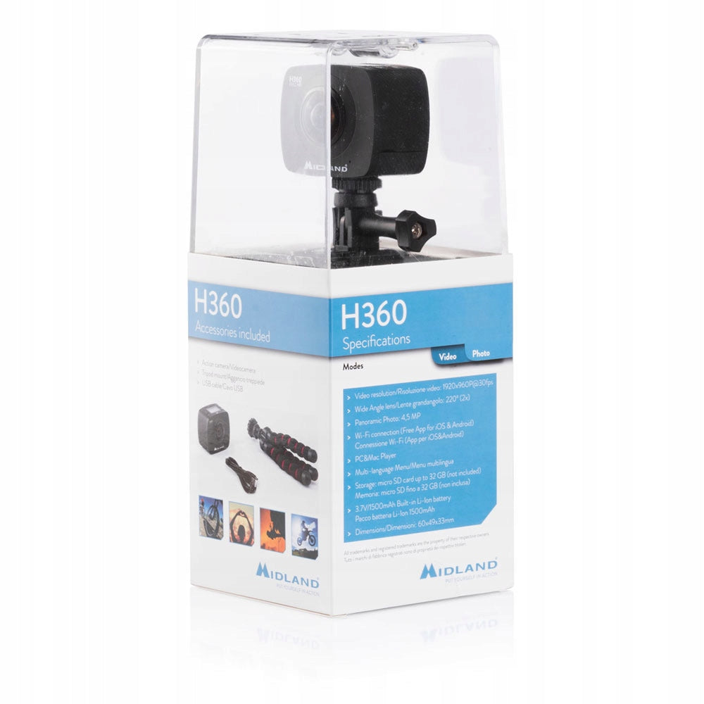 Camera Midland H360 C1288 wide angle 360° tripod Color black
