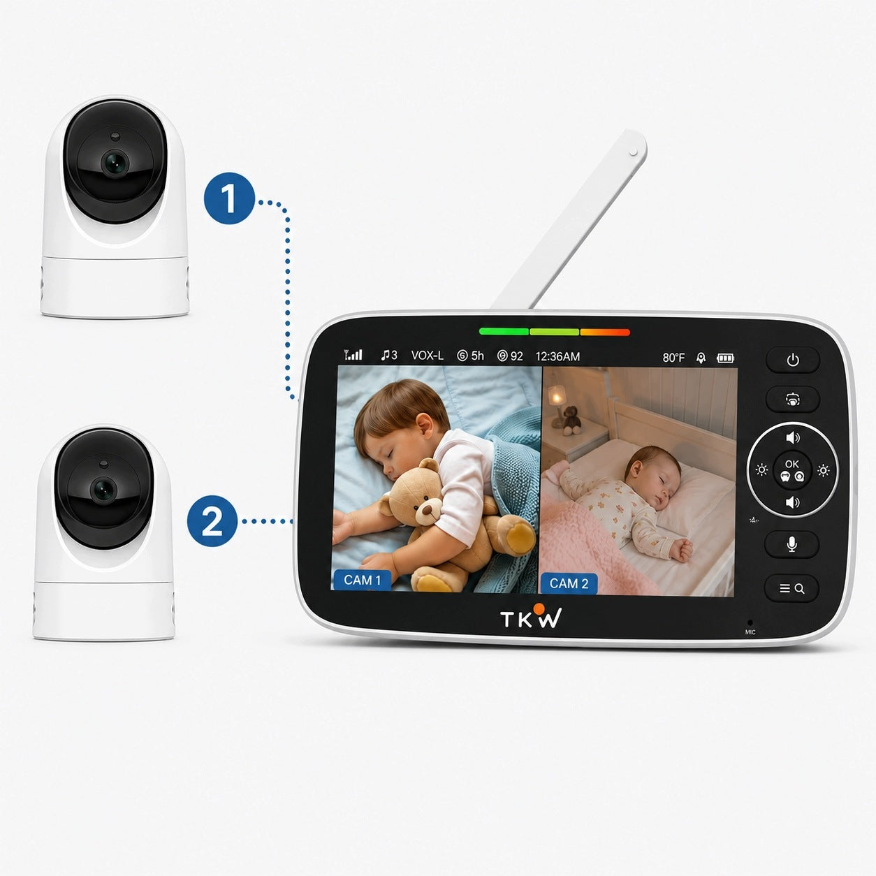 Camera for baby monitor TKW SM530F 5" HD 4000 mAh Packaging status original
