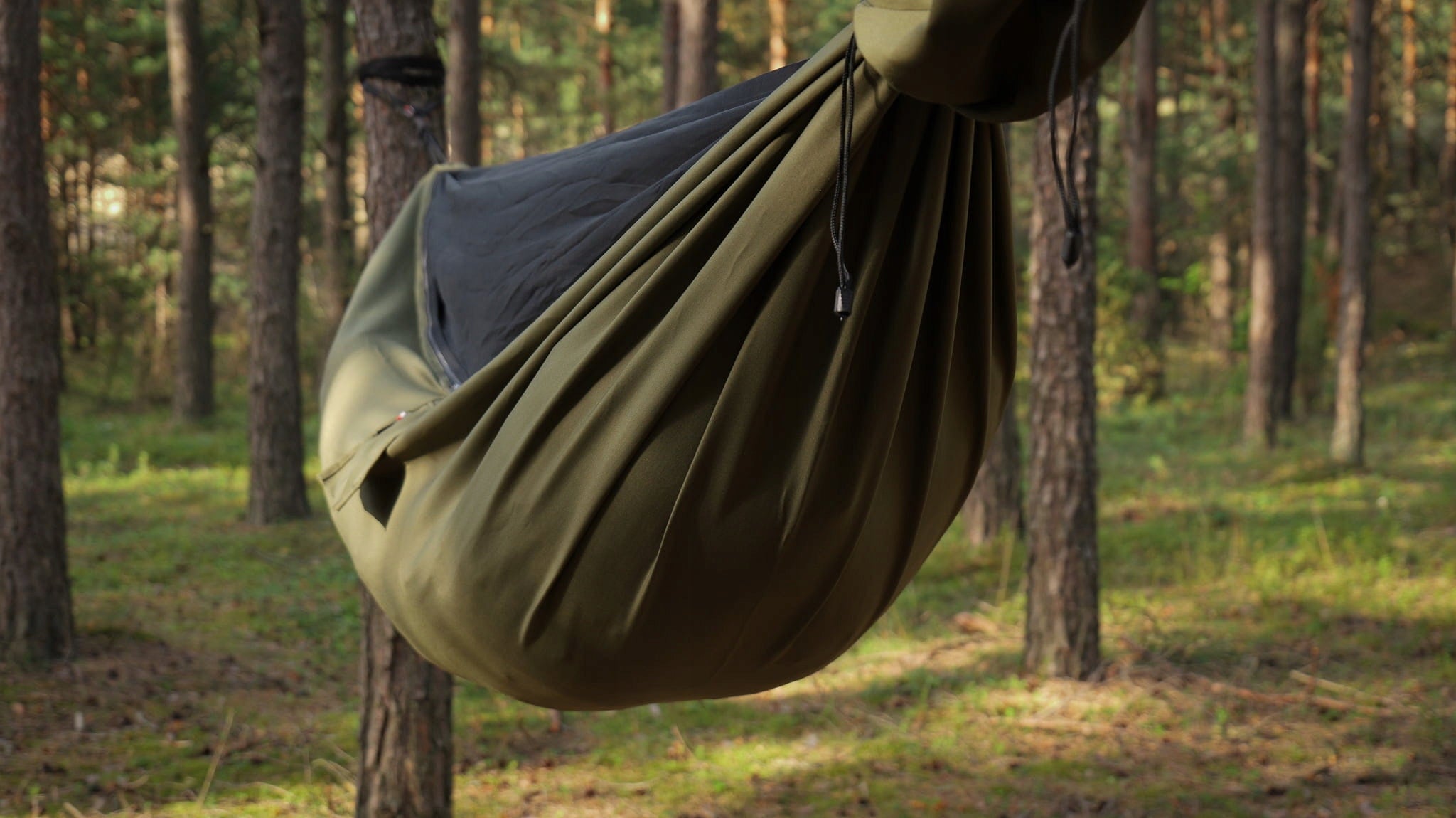 Camp Hammock TigerWood Olive Bear with Mosquito Net Single Zip Kind hammock without rod