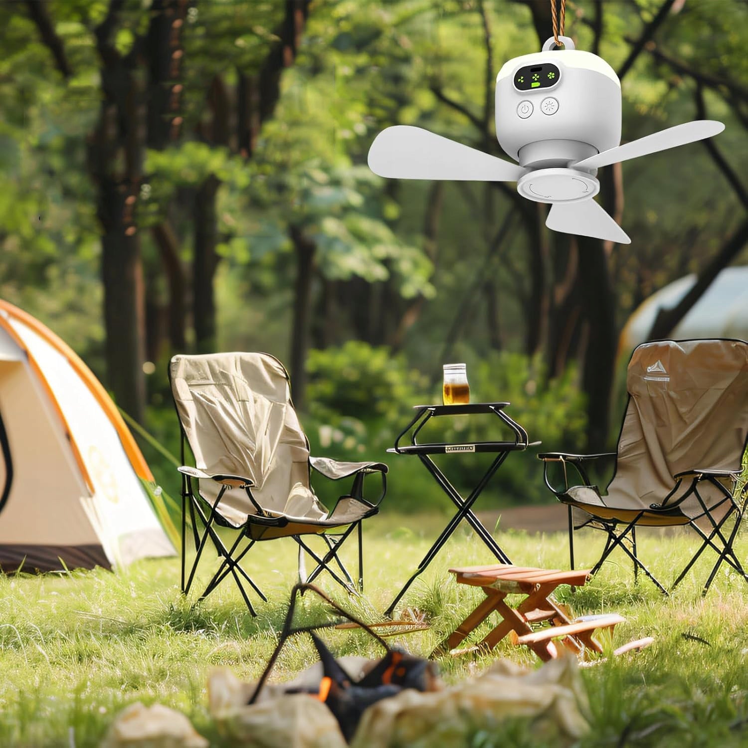 Camping Fan 8000mAh With Lantern LED Ceiling Fan For Tent Brand no brand