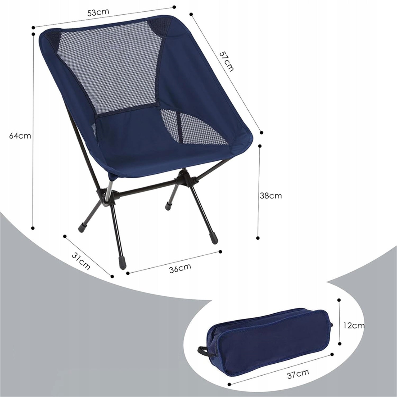 Camping Fishing Chair Folding Strong Bag Lifting Capacity 120kg EAN (GTIN) 0645749217090