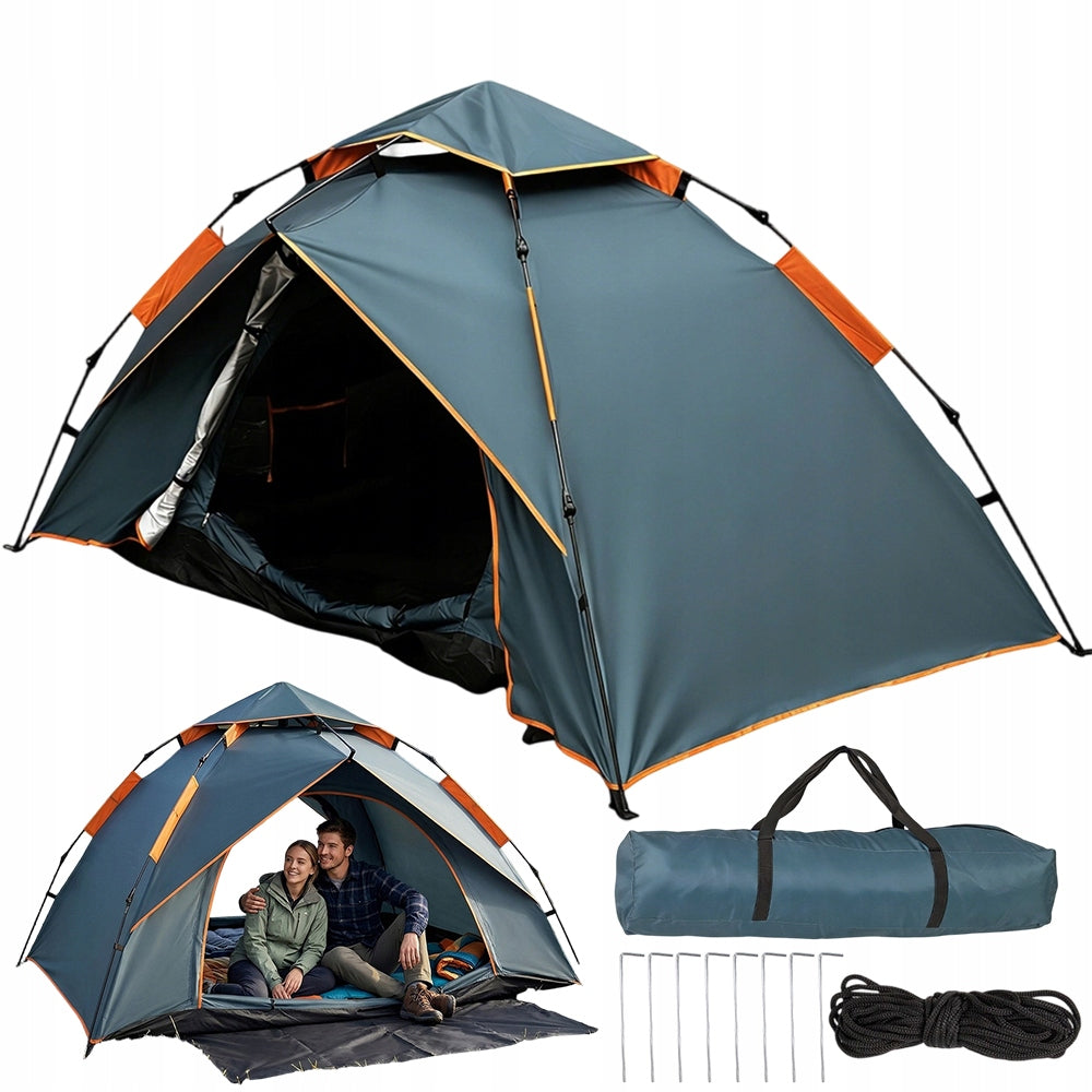 Camping Hiking Tent 210D 2 Person Waterproof With Awning Folding