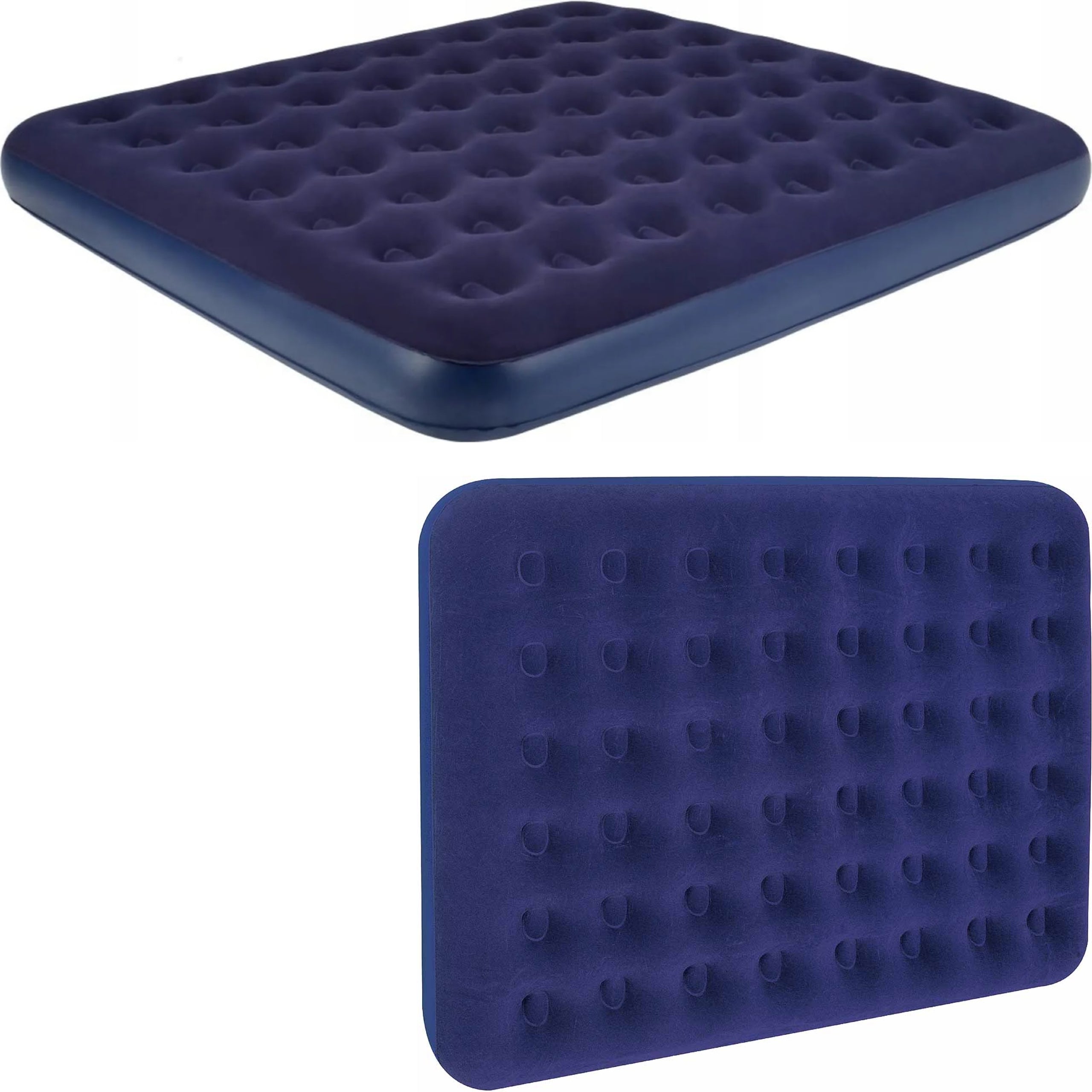 Camping Inflatable Mattress 2 Person Flocked Navy Blue