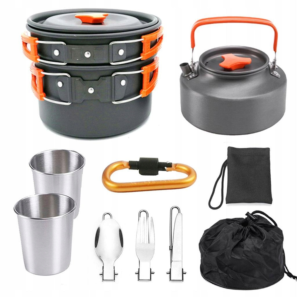 Camping Pot Frypan Kettle Cookware Set Tableware