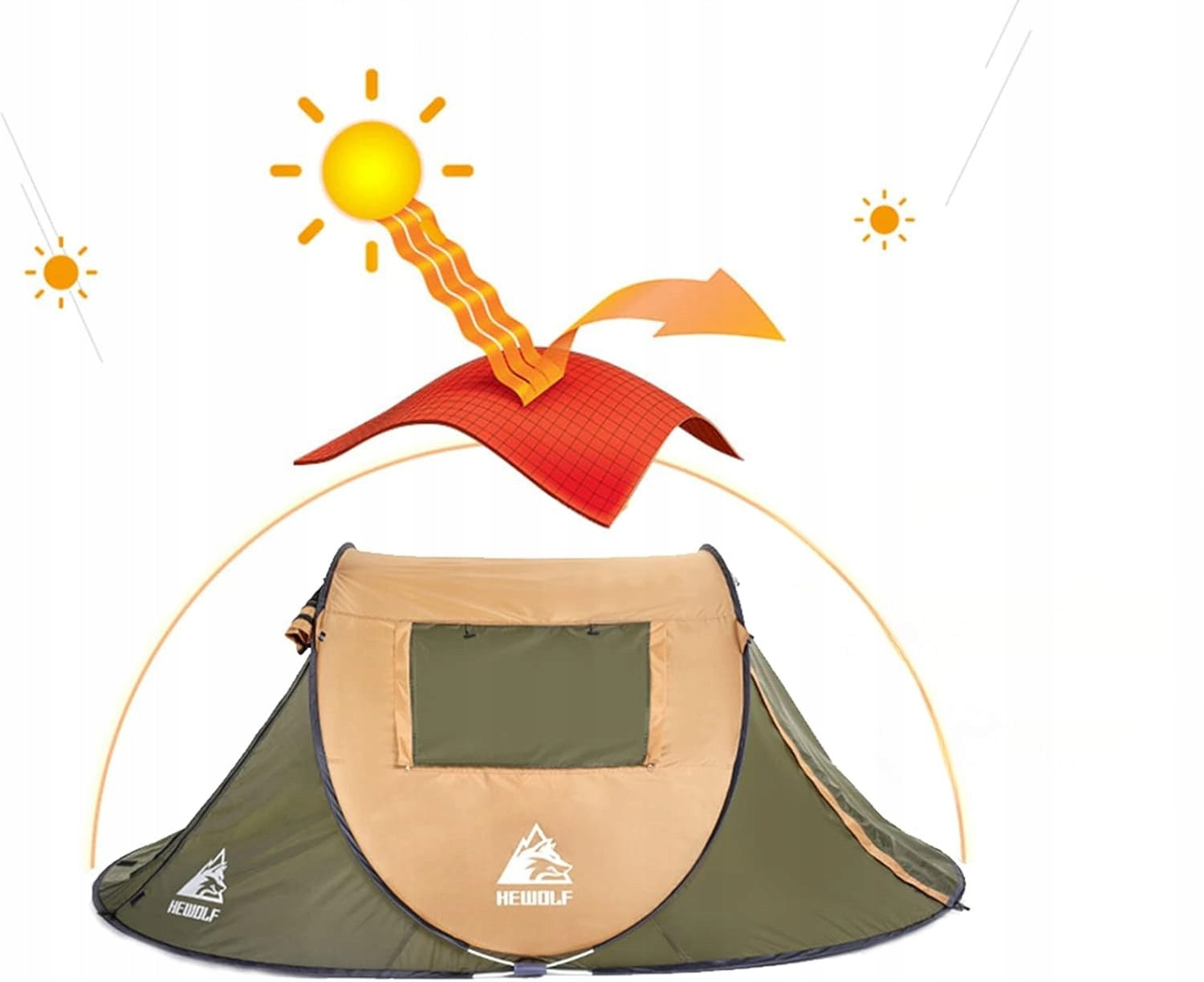 Camping Self-Assembly Tent For 2-3 People Ultra-light UV Protection Model Samorozkładający